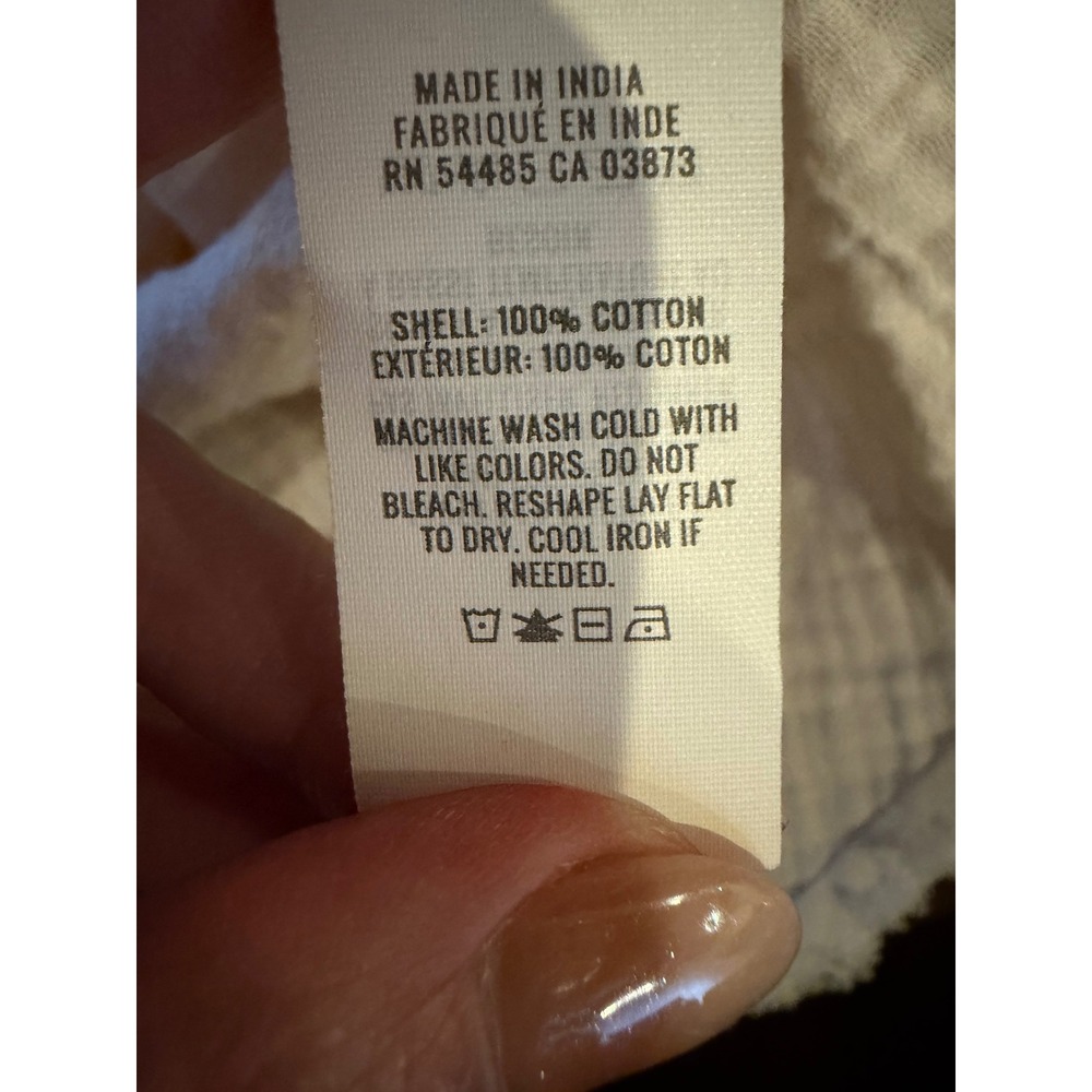 Aerie Gauzy Coverup Shirt Women XS Tan Ivory Colorblock Cotton Oversized - Picture 11 of 11